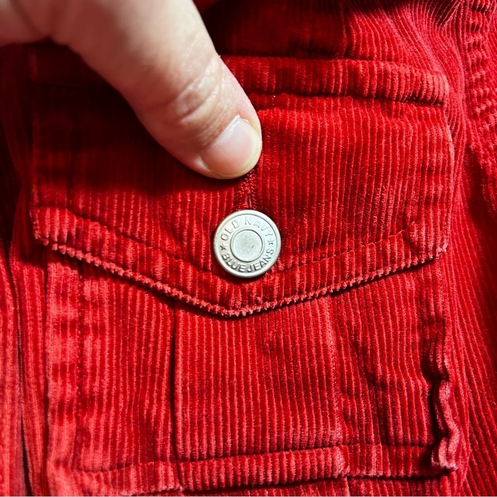 Old Navy Vintage 90's/Y2K Women's Large Red Corduroy Jacket Western Chores - Picture 6 of 7